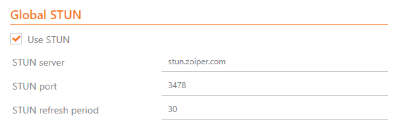 Снимаем галочку с функции Use STUN.